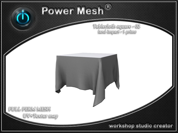 - { POWER MESH } - Full Perm Tablecloth square - 02