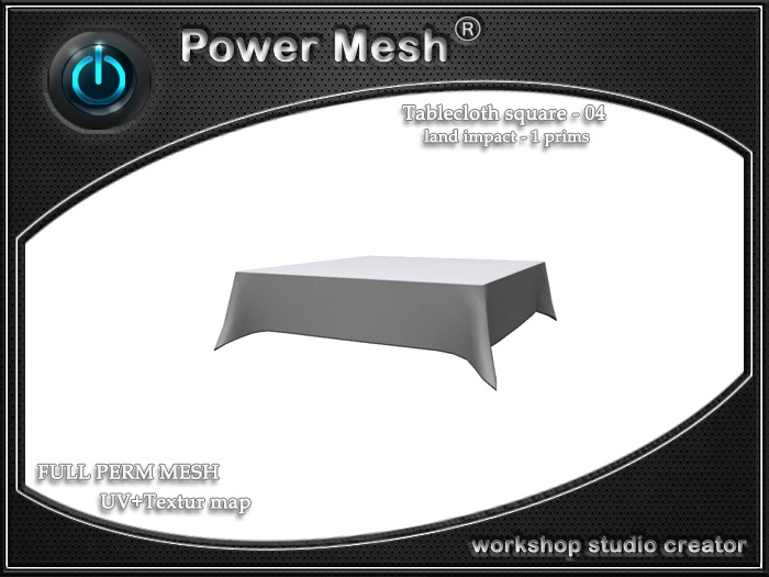 Full Perm Tablecloth square - 04 (POWER MESH)
