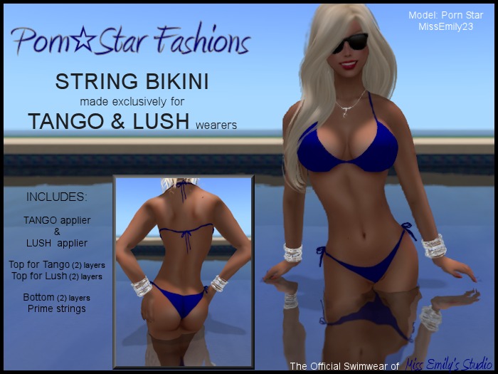 Porn*Star Fashions ROYAL BLUE, TANGO & LUSH String Bikini