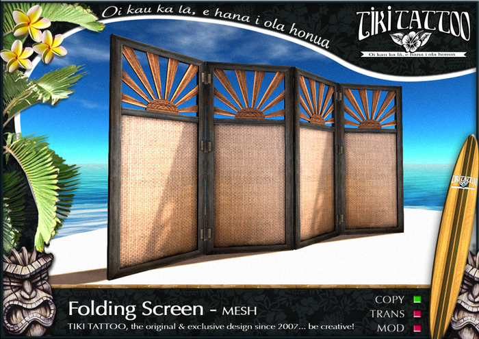 Tiki Tattoo - COPY - Folding Screen - Mesh