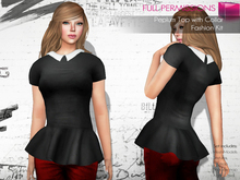 Meli Imako Full Perm Classic Avatars Female Peterpan Collar Peplum Top