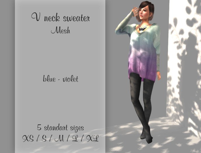 Outspoken - V-neck sweater - blue/violet