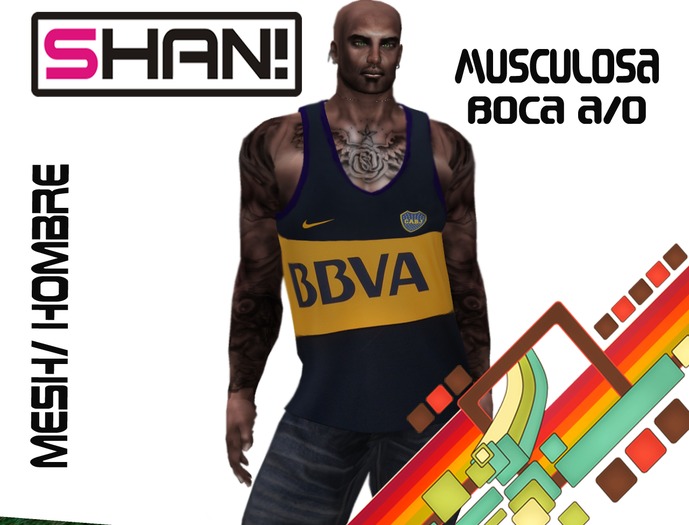 (Shan!) Musculosa hombre Boca A/Oro