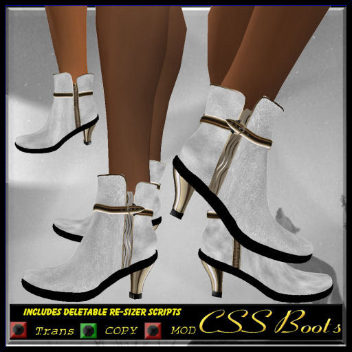 White Side Zipper Boots :CSSBoots: