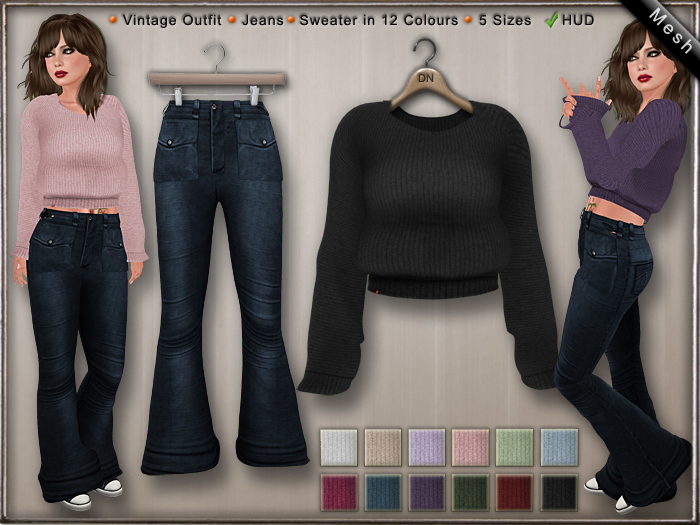DN Mesh: Vintage Outfit w HUD
