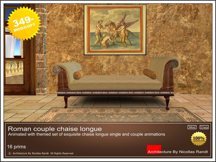 Roman Couple Chaise Longue
