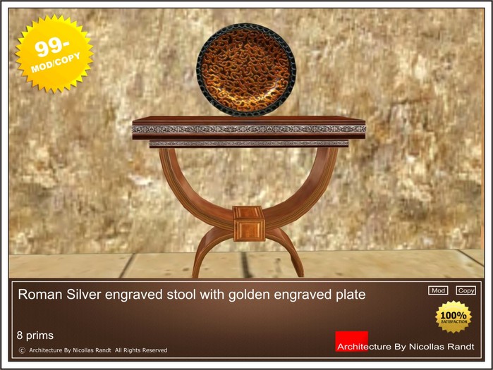 Roman Stool And Plate