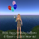 HBB8 Happy Birthday with Flowers & Balloons (Wear Me)