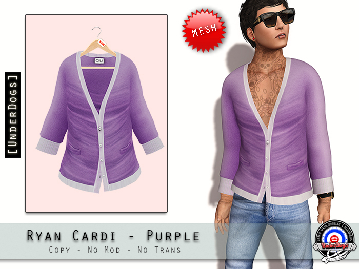 [UnderDogs] - Ryan cardigan - Purple - Mesh 