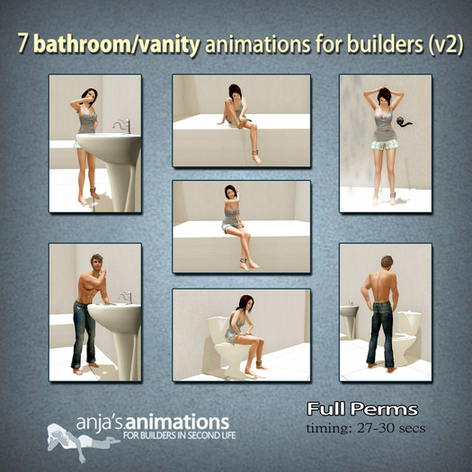 (For Builders) 7 Full Perms Vanity / Bathroom Animations 
