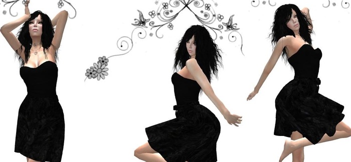 Classy Strapless Black Dress [Mesh]