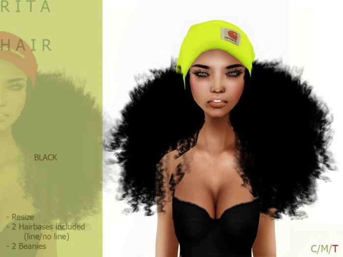 R I T A Hair Dark BEANIE - By Naomie Dirval