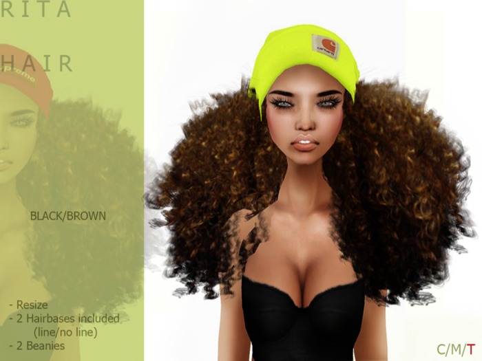 R I T A Hair Drk/brown BEANIE - By Naomie Dirval