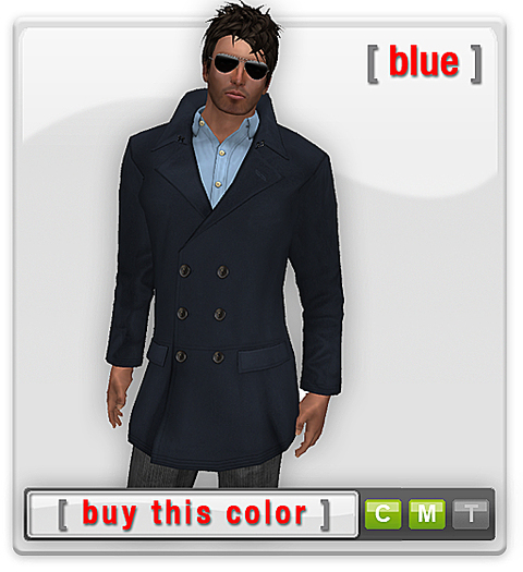 Mesh Pea Coat - Blue