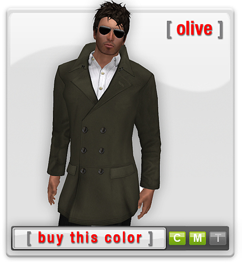 Mesh Pea Coat - Olive
