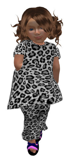 Snow Leopard Ridged Outfit for CK Mesh Toddler Only