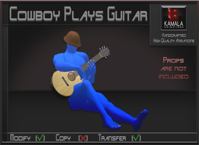 Musical *Cowboy Plays Guitar* Transferable Poseball