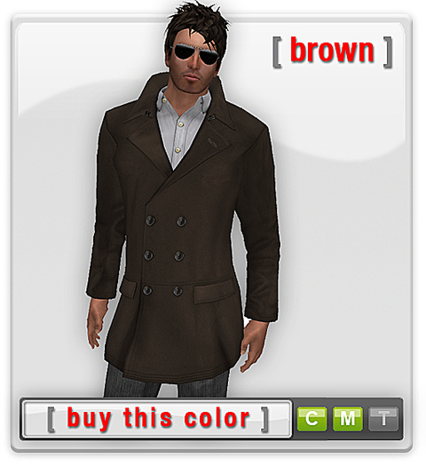 Mesh Pea Coat - Brown