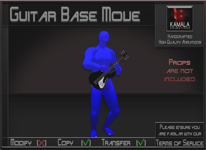 Musical *Electric Guitar Base Move* Animations for Builders