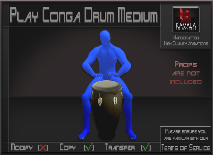 Musical *Play Conga Drum Medium* Animations for Builders