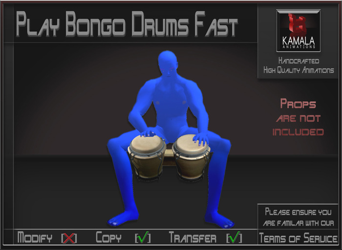 Musical *Play Bongo Drums Fast* Animations for Builders