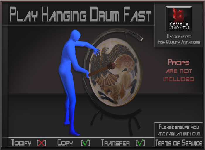 Musical *Play Hanging Drum Fast* Animations for Builders