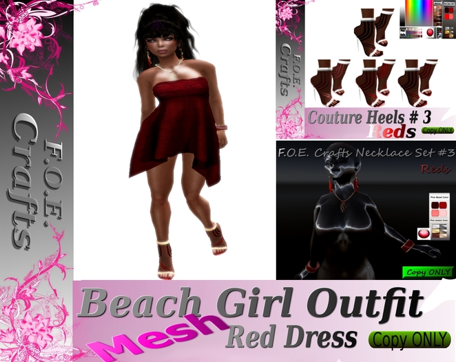 F.O.E. Crafts Beach Girl Outfit Red