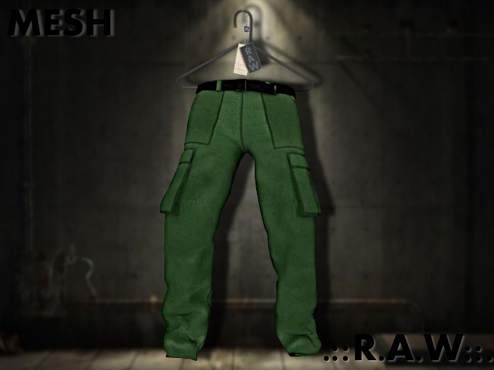 ::.R.A.W.:: Mesh Cargo Pants (Green)