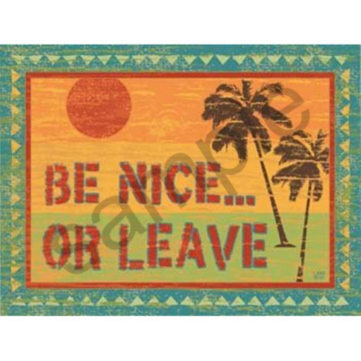 BE NICE SURFER POSTER BEACH SIGN