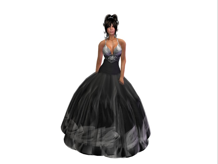 Zennya's Closet Spring Black Flower Gown