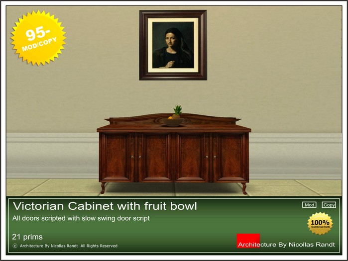 Victorian cabinet with fruit bowl