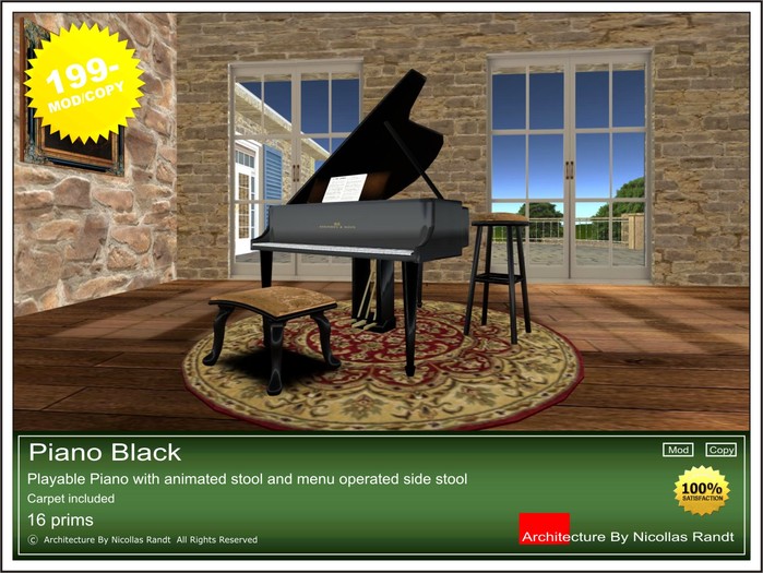 Piano Set Black playable