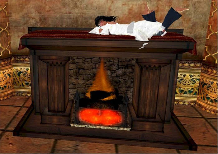 Elegance Walnut Fireplace w/Mantle Sits