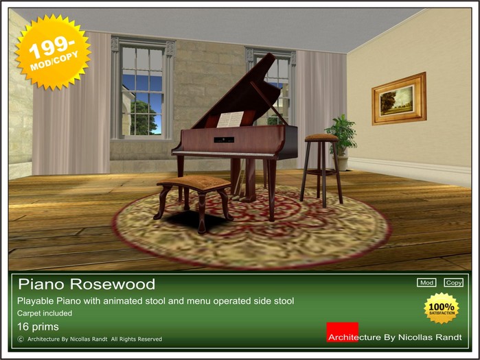 Piano Set Rosewood playable