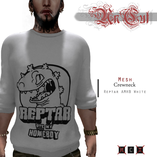 Uncut Crewneck - Reptar AMHB White 