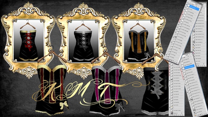 .:::K,M,T:::.Full Perm Multi Kitz Corset Shorts Dress ::V,2:: 