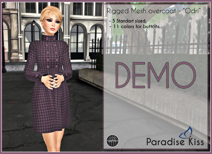 {Paradise Kiss} Odri Overcoat-DEMO (Rigged Mesh)