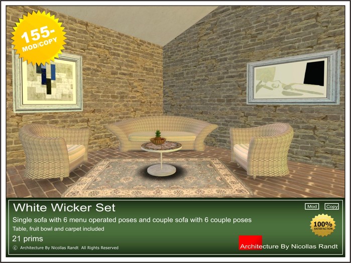 White Wicker Sofa Set