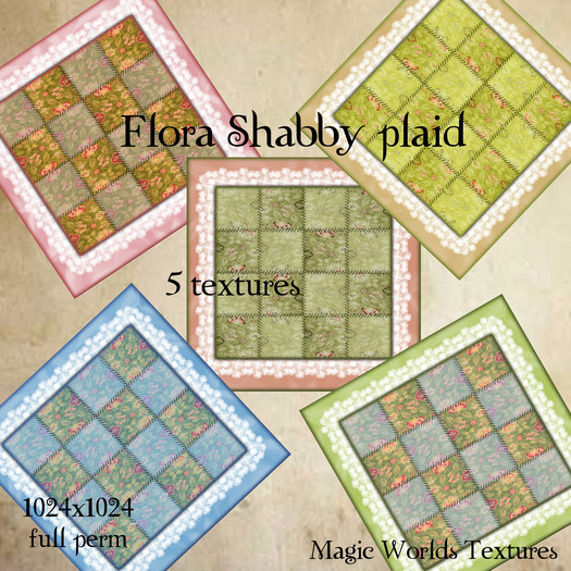 Flora shabby plaid