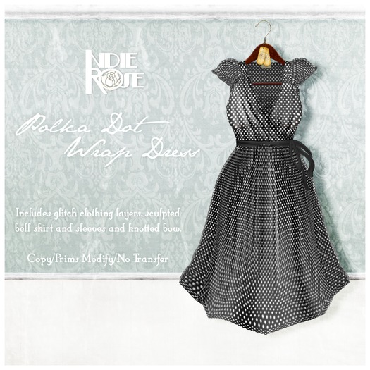 ~*INDIE ROSE*~ Polka Dot Wrap Dress {Black/White}