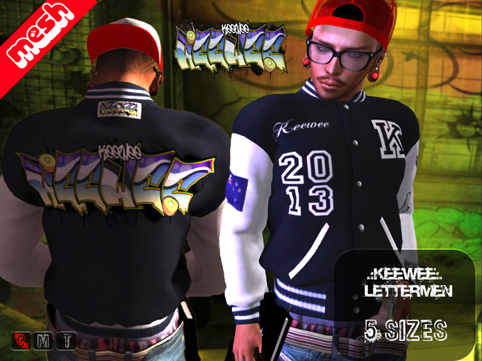 .:KeeWee:. Mesh Letterman Jacket