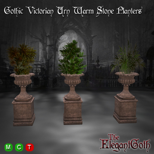 Gothic Victorian Urn Grey Stone Planter
