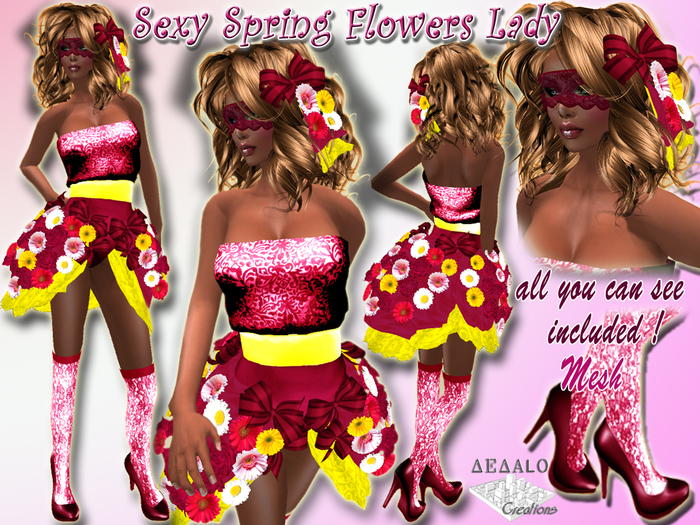 Second Life Marketplace - Sexy Spring Flowers Lady Costume - all you ...