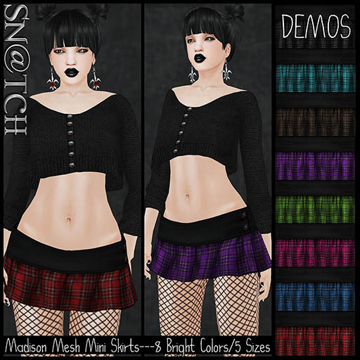:::Sn@tch Madison Mini Skirt-Brights (XLarge):::