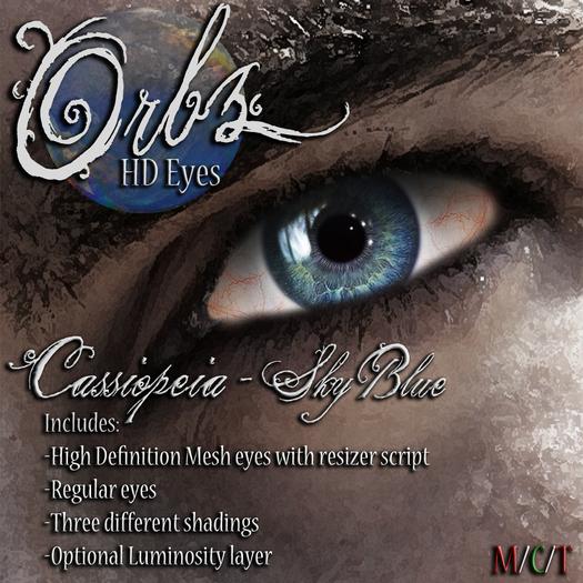Orbz HD Mesh Eyes- Cassiopeia - Sky Blue