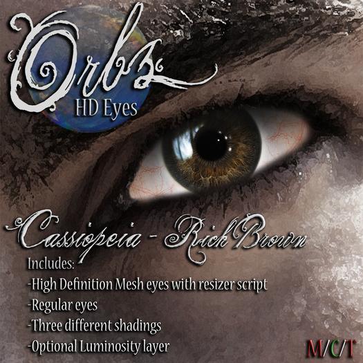 Orbz HD Mesh Eyes- Cassiopeia - Rich Brown