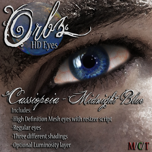 Orbz HD Mesh Eyes- Cassiopeia - Midnight Blue