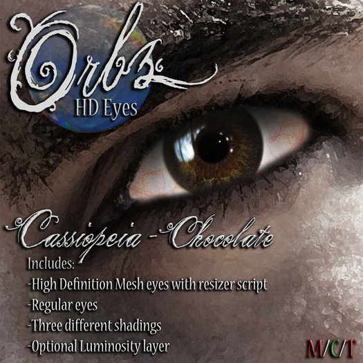 Orbz HD Mesh Eyes- Cassiopeia - Dark Chocolate