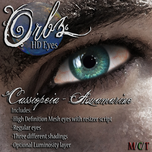 Orbz HD Mesh Eyes- Cassiopeia - Aquamarine
