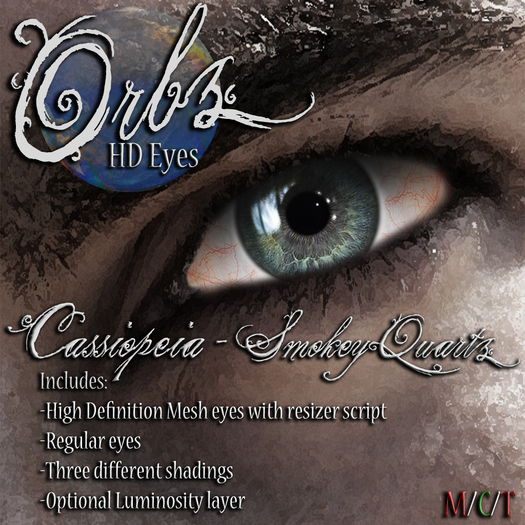 Orbz HD Mesh Eyes- Cassiopeia - Smokey Quartz